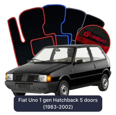 Velurové autokoberce OMEVO pro Fiat Uno 1 gen Hatchback 5 dveří (1983-2002)