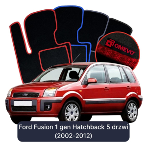 Velurové autokoberce OMEVO pro Ford Fusion 1 gen Hatchback 5 dveří (2002-2012)
