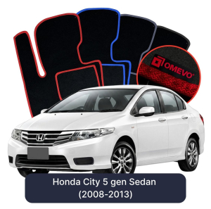 Velurové autokoberce OMEVO pro Honda City 5 gen Sedan (2008-2013)