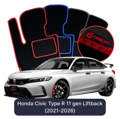 Velurové autokoberce OMEVO pro Honda Civic Type R 11 gen Liftback (2021-2025)