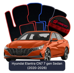 Velurové autokoberce OMEVO pro Hyundai Elantra CN7 7 gen Sedan (2020-2025)