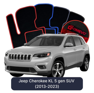 Velurové autokoberce OMEVO pro Jeep Cherokee KL 5 gen SUV (2013-2023)