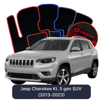 Velurové autokoberce OMEVO pro Jeep Cherokee KL 5 gen SUV (2013-2023)