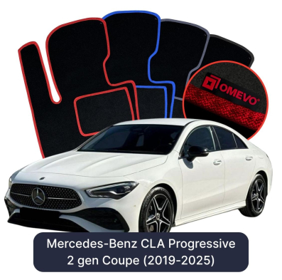 Velurové autokoberce OMEVO pro Mercedes-Benz CLA Progressive 2 gen Coupe (2019-2025)