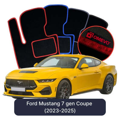 Velurové autokoberce OMEVO pro Ford Mustang 7 gen Coupe (2023-2025)