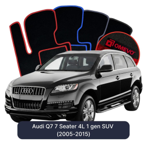 Velurové autokoberce OMEVO pro Audi Q7 7 místný 4L 1 gen SUV (2005-2015)