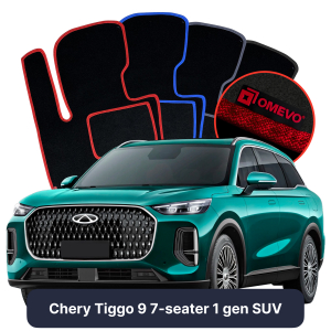 Velurové autokoberce OMEVO pro Chery Tiggo 9 7-místný 1 gen SUV (2023-2025)