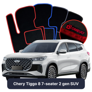 Velurové autokoberce OMEVO pro Chery Tiggo 8 7 místný 2 gen SUV (2022-2025)