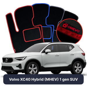 Velurové autokoberce OMEVO pro Volvo XC40 Hybridní (MHEV) 1 gen SUV (2017-2025)