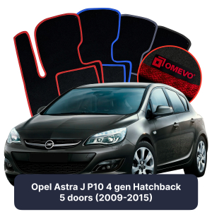 Velurové autokoberce OMEVO pro Opel Astra J P10 4 gen Hatchback 5 dveří (2009-2015)