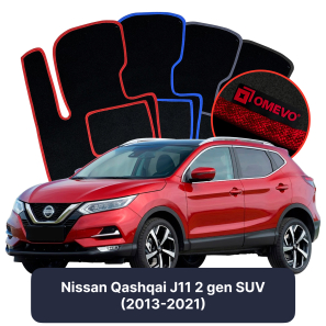 Velurové autokoberce OMEVO pro Nissan Qashqai J11 2 gen SUV (2013-2021)