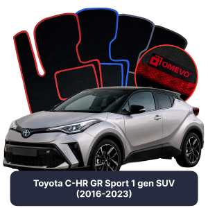 Velurové autokoberce OMEVO pro Toyota C-HR GR Sport 1 gen SUV (2016-2023)