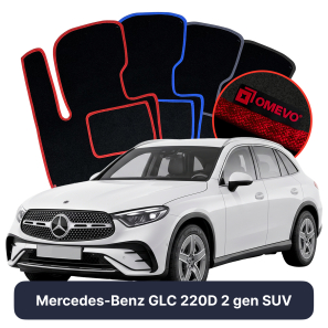 Velurové autokoberce OMEVO pro Mercedes-Benz GLC 220D 2 gen SUV (2022-2025)