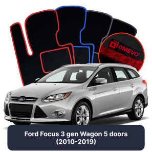 Velurové autokoberce OMEVO pro Ford Focus 3 gen Kombi (2010-2019)
