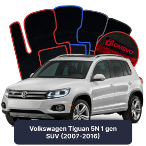 Velurové autokoberce OMEVO pro Volkswagen Tiguan 5N 1 gen SUV (2007-2016)