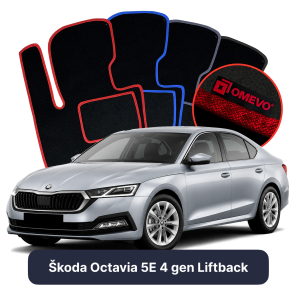 Velurové autokoberce OMEVO pro Škoda Octavia 5E 4 gen Liftback (2019-2025)
