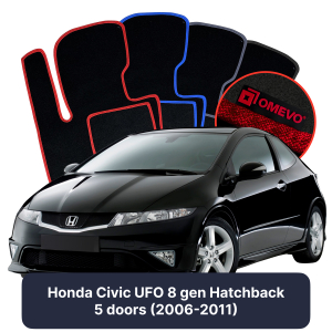Velurové autokoberce OMEVO pro Honda Civic UFO 8 gen Hatchback 5 dveří (2006-2011)