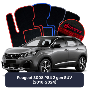 Velurové autokoberce OMEVO pro Peugeot 3008 P84 2 gen SUV (2016-2024)