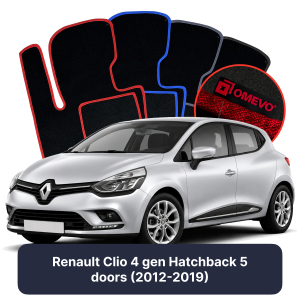 Velurové autokoberce OMEVO pro Renault Clio 4 gen Hatchback 5 dveří (2012-2019)