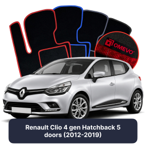 Velurové autokoberce OMEVO pro Renault Clio 4 gen Hatchback 5 dveří (2012-2019)