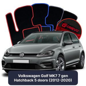 Velurové autokoberce OMEVO pro Volkswagen Golf MK7 7 gen Hatchback 5 dveří (2012-2020)
