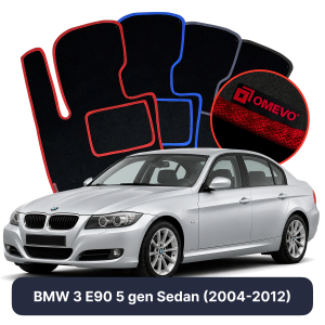 Velurové autokoberce OMEVO pro BMW 3 E90 5 gen Sedan (2004-2012)