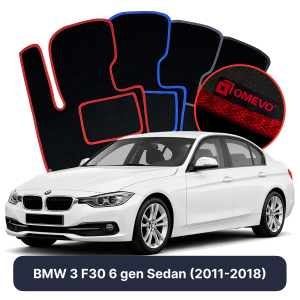 Velurové autokoberce OMEVO pro BMW 3 F30 6 gen Sedan (2011-2018)