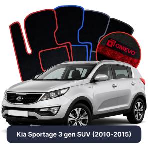 Velurové autokoberce OMEVO pro Kia Sportage 3 gen SUV (2010-2015)