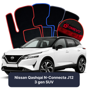 Velurové autokoberce OMEVO pro Nissan Qashqai N-Connecta J12 3 gen SUV (2021-2026)