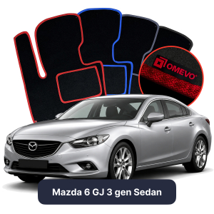 Velurové autokoberce OMEVO pro Mazda 6 GJ 3 gen Sedan (2012-2025)