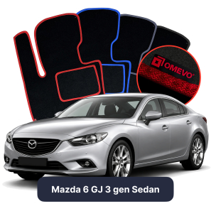 Velurové autokoberce OMEVO pro Mazda 6 GJ 3 gen Sedan (2012-2025)