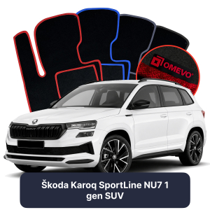 Velurové autokoberce OMEVO pro Škoda Karoq SportLine NU7 1 gen SUV (2017-2025)