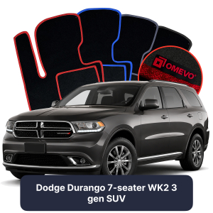 Velurové autokoberce OMEVO pro Dodge Durango 7 místný WK2 3 gen SUV (2010-2025)