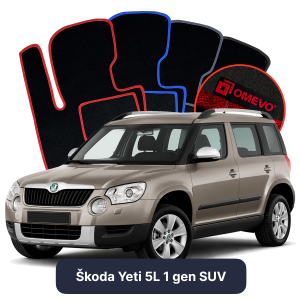 Velurové autokoberce OMEVO pro Škoda Yeti 5L 1 gen SUV (2009-2017)