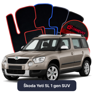 Velurové autokoberce OMEVO pro Škoda Yeti 5L 1 gen SUV (2009-2017)