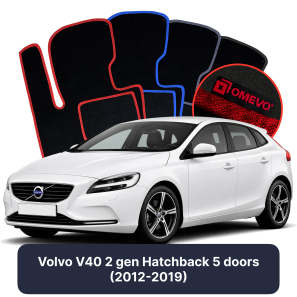 Velurové autokoberce OMEVO pro Volvo V40 2 gen Hatchback 5 dveří (2012-2019)