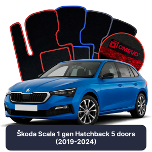 Velurové autokoberce OMEVO pro Škoda Scala 1 gen Hatchback 5 dveří (2019-2024)
