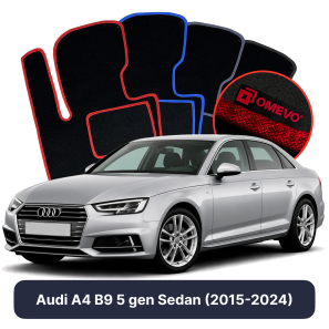 Velurové autokoberce OMEVO pro Audi A4 B9 5 gen Sedan (2015-2024)