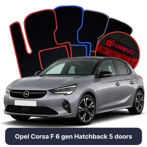 Velurové autokoberce OMEVO pro Opel Corsa F 6 gen Hatchback 5 dveří (2019-2024)