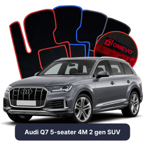 Velurové autokoberce OMEVO pro Audi Q7 5 místný 4M 2 gen SUV (2015-2025)