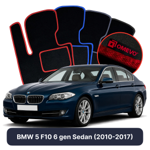 Velurové autokoberce OMEVO pro BMW 5 F10 6 gen Sedan (2010-2017)