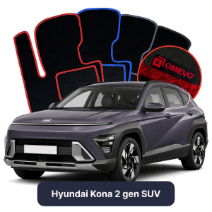Velurové autokoberce OMEVO pro Hyundai Kona 2 gen SUV (2022-2025)