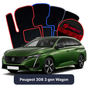 Velurové autokoberce OMEVO pro Peugeot 308 3 gen Kombi (2021-2025)