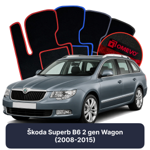 Velurové autokoberce OMEVO pro Škoda Superb B6 2 gen Kombi (2008-2015)