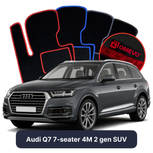 Velurové autokoberce OMEVO pro Audi Q7 7 místný 4M 2 gen SUV (2015-2025)
