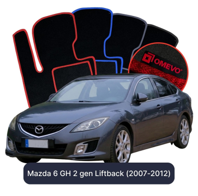 Velurové autokoberce OMEVO pro Mazda 6 GH 2 gen Liftback (2007-2012)