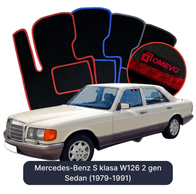 Velurové autokoberce OMEVO pro Mercedes-Benz S Třída W126 2 gen Sedan (1979-1991)