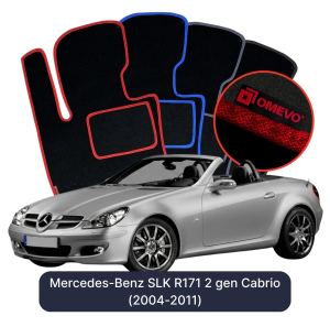 Velurové autokoberce OMEVO pro Mercedes-Benz SLK R171 2 gen Cabrio (2004-2011)