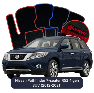 Velurové autokoberce OMEVO pro Nissan Pathfinder 7 místný R52 4 gen SUV (2013-2021)