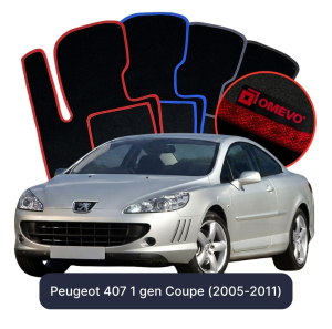 Velurové autokoberce OMEVO pro Peugeot 407 1 gen Coupe (2005–2011)